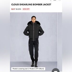 Moose Knuckles Black Puffer Jacket with Fur Accents